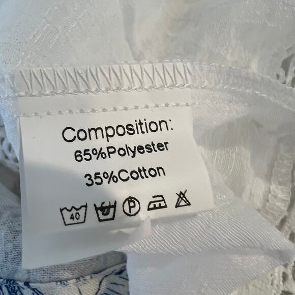 Sheer White Boho Mini Dress size M - Picture 4 of 9